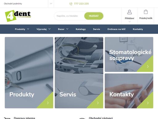 zajišťujeme kompletní vybavení zubních ordinací a laboratoří a dodáváme oblečení, rotační nástroje, náhradní vrtáčky a spotřební materiál pro lékaře.
