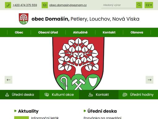 oficiální stránky obce domašín