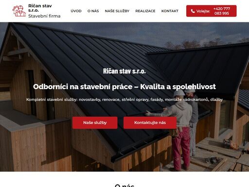 nabízíme špičkové stavební služby včetně rezidenčních a komerčních projektů. služby poskytujeme v praze a okolí s důrazem na kvalitu.