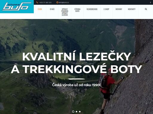 jsme český výrobce lezecké obuvi a sportovních sandálů bufo - máme bohaté zkušenosti s opravami trekové a horolezecké obuvi, které umíme uplatnit v dalším vývoji a zkvalitňování služeb.
