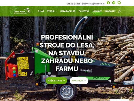 profesionální zahradní a lesní stroje - špičkové štěpkovače, štípače, pily, štípací procesory, mininakladače a mnoho dalšího