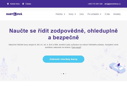 autoškola hartlová: komplexní výuka řízení aut a motocyklů v kutné hoře a okolí. bezpečnost, individuální přístup, kvalifikovaní instruktoři.