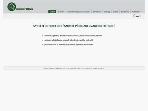 an.cz - detektory netěsností předizolovaných potrubních systémů