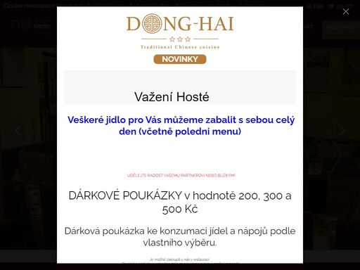 čínská restaurace dong-hai - pestrá nabídka čínských i thajských jídel. naše pokrmy jsou již více jak 20 let připravovány z čerstvých a kvalitních surovin, dle původních receptur.