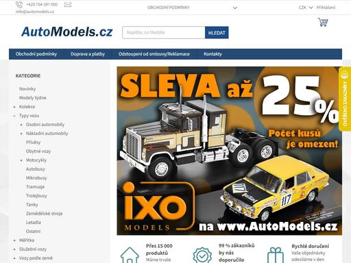 exkluzivní modely, příslušenství či knihy a časopisy si můžete objednat do čr i sr. ?? eshop ověřený zákazníky ?? rychlé dodání.