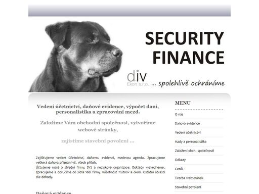 komplexní služby v oblasti vedení daňové evidence, účetnictví, výpočet daní, zpracování a podání veškerých daňových přiznání, zastupování klienta na úřadech, zpracování mezd.
