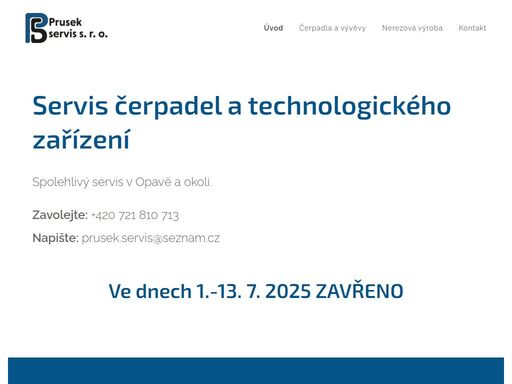 servis čerpadel a technologického zařízení