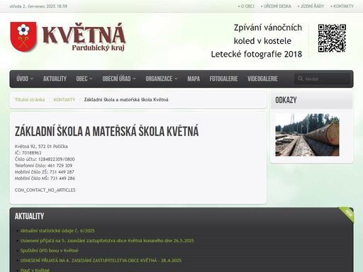 oficiální stránky obce květná