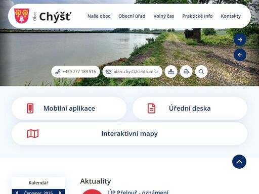 oficiální stránky obce chýšť