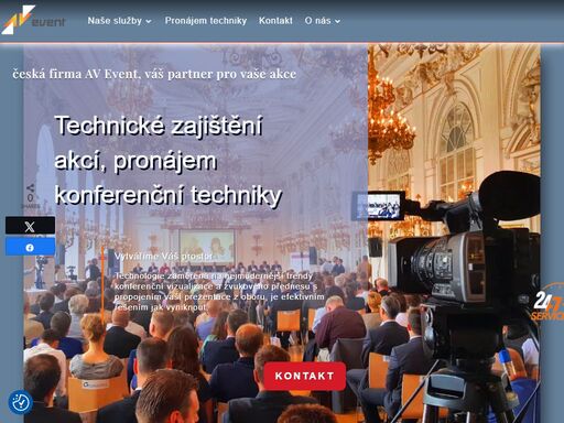 technická produkce s ozvučením, videoprojekcí, osvětlení, tlumočení, live stream, tiskové konference, video přenosy, foto služby, pronájem prezentační techniky