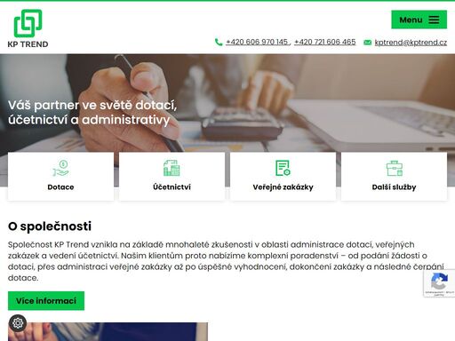 společnost kp trend vznikla na základě mnohaleté zkušenosti v oblasti administrace dotací, veřejných zakázek a vedení účetnictví.