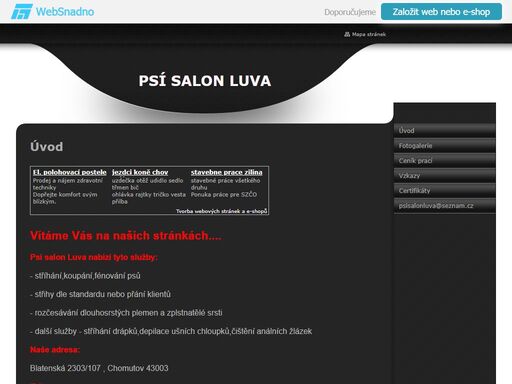 psí salon luva