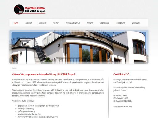 nabízíme kvalitní služby stavební firmy - developerské projekty, stavební práce, zemní práce, inženýrské, průmyslové nebo vodohospodářské stavby.