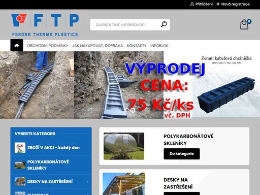 v našem e-shopu v českých budějovicích nabízíme polykarbonátové skleníky, plastové plotovky,  zatravňovací dlažby, kůly, záhonové chodníky, terasové desky, hranoly, pvc dlaždice fortelock a další plastové výrobky.