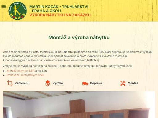 truhlářství marhok - martin kozák - výroba nábytku na zakázku, montáž nábytku ikea a dalších, renovace kuchyňských linek. praha a okolí.
