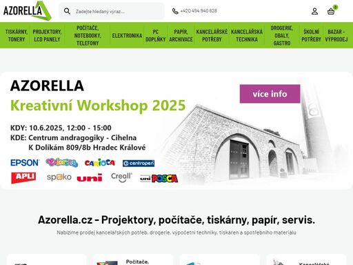 azorella - projektory, počítače, tiskárny, papír, servis.