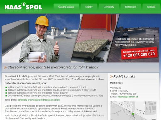stavebni izolace, hydroizolace, strechy, stavby, hydroizolacni system, izolace strech, izolace balkonu, izolace teras, izolace staveb firma haas & spol se zabývá stavebními izolacemi, montážemi hydroizolačních fólií na střechy, balkony, terasy, zemních nádrží a jezírek.