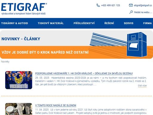 poskytujeme komplexní řešení pro čárové kódy a etikety = tiskárny etiket, ttr barvicí pásky, snímače, terminály, aplikátory a v neposlední řadě disponujeme vlastní výrobou etiket.