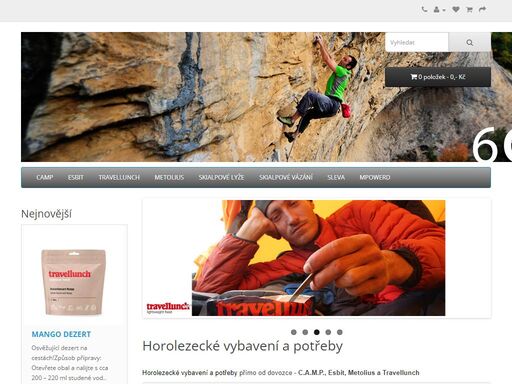 zboží přímo od dovozce, horolezecké vybavení a práce ve výškách - climbing technology, esbit, metolius, travellunch. horolezecká lana, horolezecké přilby,
helmy, horolezecké karabiny, cepíny, mačky, nesmeky, jistítko, termosky, termosky na jídlo, jídlo na cesty, sedáky, ferrata sety a mnoho dalšího...