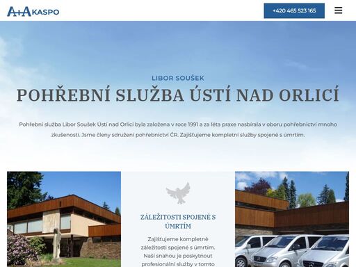a+a kaspo s.r.o., pohřební služba ústí nad orlicí libor soušek, pohřební ústav, obřadní síň, pohřby, krematorium a další služby v oboru.