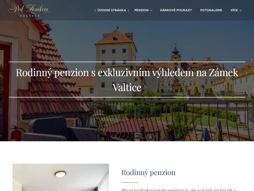 ubytování • penzion pod zámkem valtice