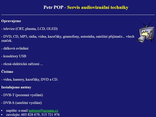 servis audio-vizuální techniky, opravujeme všechny značky.
