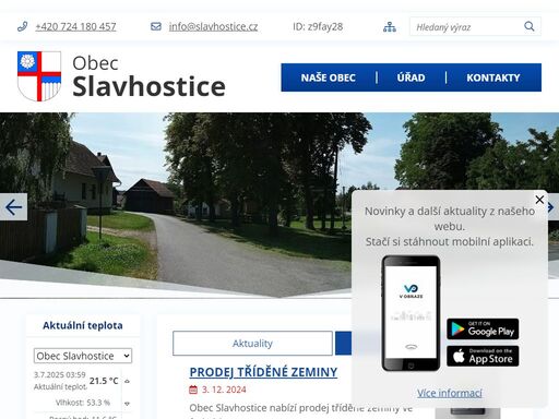 oficiální stránky obce slavhostice
