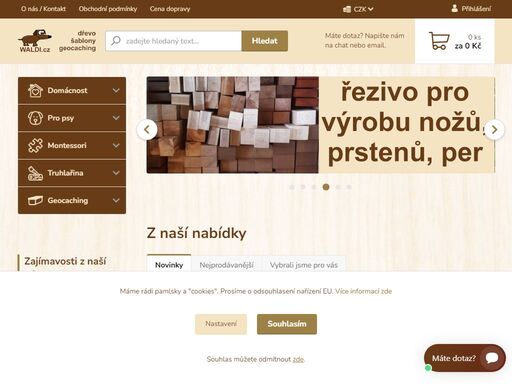 výrobky s vůní dřeva - misky, svícny, prkénka, otvíráky, stojany na víno, kousátka - montessori - řezivo 