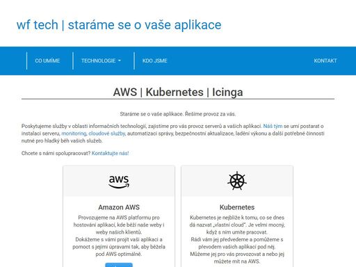 wf tech: správa serverů a aplikací, řešíme provoz za vás