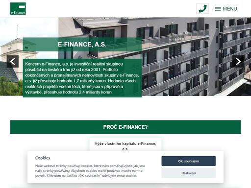 e-finance, a.s. je investiční skupina investující do nemovitostí od r. 2001. nabízí dluhopisy pro občany s výnosem až 9 %. hodnota portfolia je 1,8 mld kč.