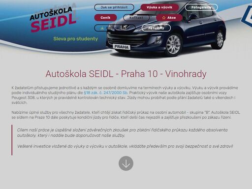 autoškola seidl se sídlem na praze 10 dále poskytuje kondiční jízdy pro řidiče, kteří delší čas nejezdili a zajišťuje přezkoušení po zákazu řízení