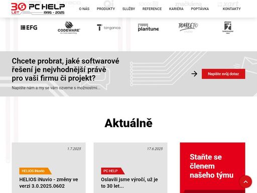 vytváříme a spravujeme podnikové informační systémy, které pomáhají řídit firemní procesy. nabízíme také software pro správu a řízení lidských zdrojů (hr systémy). aplikace plusportal je webová aplikace, která tyto informační systémy propojuje. podporujeme školení uživatelů pomocí e-learningu a nabízíme také speciální aplikace na míru.