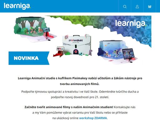 learniga animační studio s piximakey kufříkem nabízí učitelům a žákům nástroje pro tvorbu animovaných filmů.