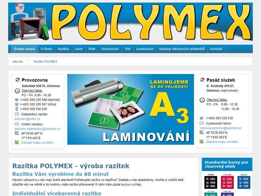 razítka olomouc, reklamní společnost, výroba razítek v olomouci