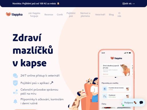 24/7 online přístup k veterináři. celoroční průvodce správnou péčí na míru. připomínky k očkování, kontrolám i denní rutině.