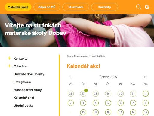 vítejte na na stránkách mateřské školy v dobevi
