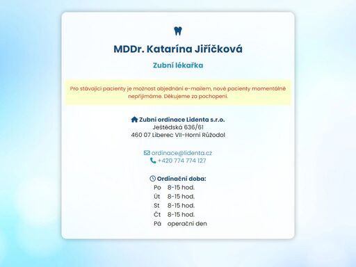 zubní ordinace a dentální hygiena liberec.
