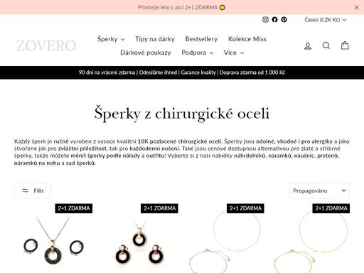 prozkoumejte naše kolekce minimalistických ručně vyráběných šperků z chirurgické oceli a vyjádřete se zovero svůj styl neomezeným způsobem. najděte svůj dokonalý prsten, náramek, náušnice nebo náhrdelník, který vyhovuje vaši osobnosti. nakupujte šperky s dopravou zdarma nad 700 kč.