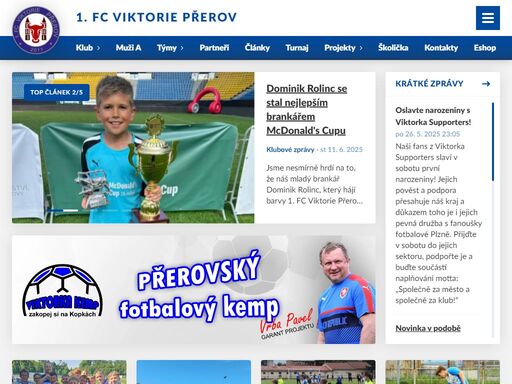1. fc viktorie přerov je největší fotbalový klub přerova a okolí, zajišťujíci sportovní rozvoj dětí a mládeže. pojď se s námi zlepšovat.