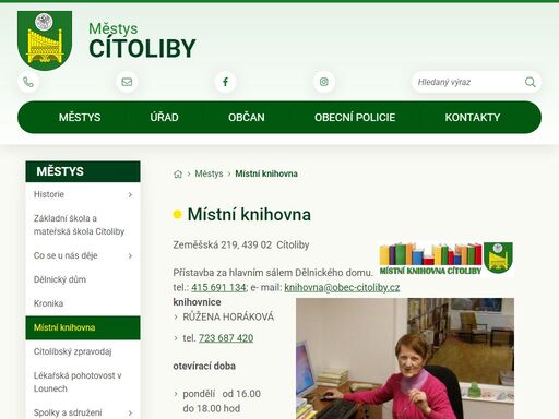 oficiální stránky městyse cítoliby
