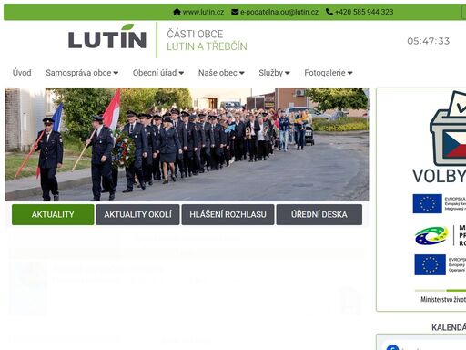 obec lutín - části lutín a třebčín