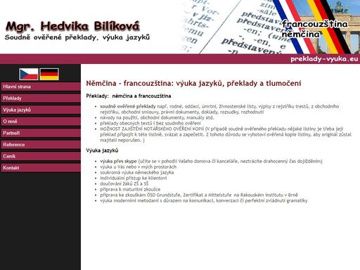 soudně ověřené překlady, výuka jazyků - mgr. hedvika bilíková