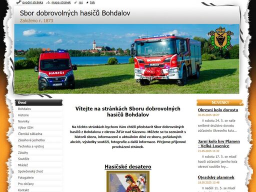 oficiální webové stránky sdh bohdalov. 