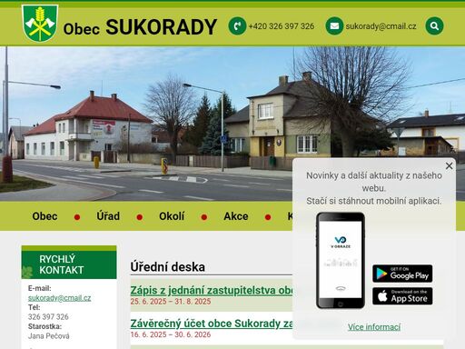 oficiální stránky obce sukorady