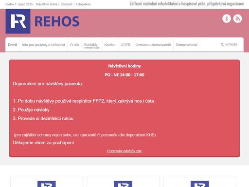 rehos - zařízení následné rehabilitační a hospicové péče.