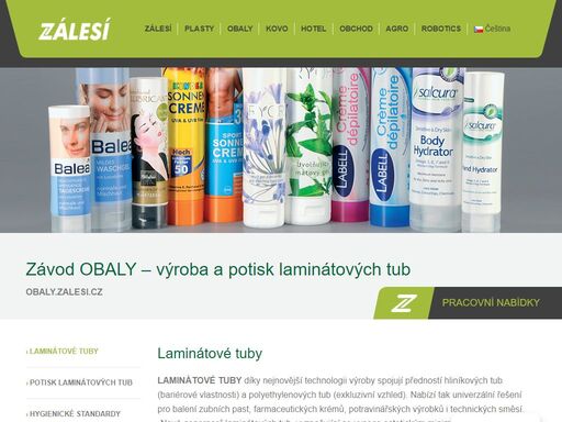 vyroba a potisk laminátových tub – laminátové tuby pro zubní pasty, farmacii, kosmetiku a potraviny