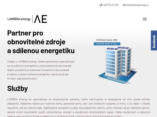 lambda energy - specializujeme se na sdílenou energetiku a obnovitelné zdroje energie. fotovoltaika pro svj panelové a bytové domy. 