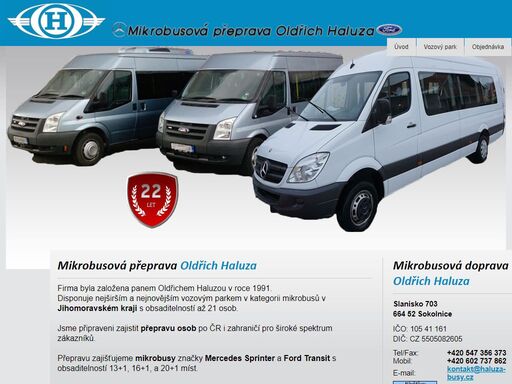 jsme připraveni zajistit přepravu osob po čr i zahraničí pro široké spektrum zákazníků.přepravu zajišťujeme mikrobusy značky volkswagen a ford transit s obsaditelností 13+1, 16+1, 17+1 a 20+1 míst.