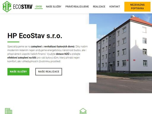 specializujeme se na zateplení a revitalizaci bytových domů. provádíme generální opravy střech, střešní krytiny, balkónů. poskytujeme komplexní služby oprav a zateplení obvodových stěn bytových domu a ošetření stropu v suterénu.