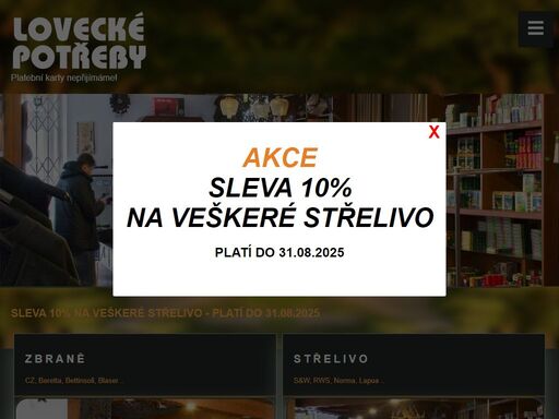 oděvy pro myslivce a rybáře, dalekohledy, optika ke zbraním, zbraně, střelivo. plzeň roudná